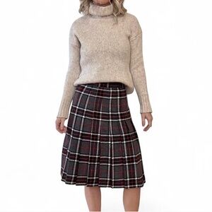 Vintage Bedford Fair Womens 26in Waist Wool Plaid Skirt Academia Knee Length